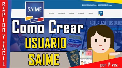 C Mo Registrar Usuario En El Saime En L Nea Youtube