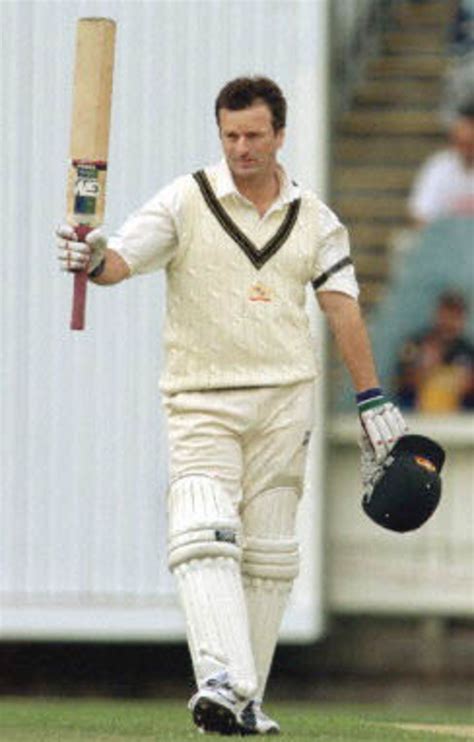 Steve Waugh Acknowledges The Crowd On Reaching His Century