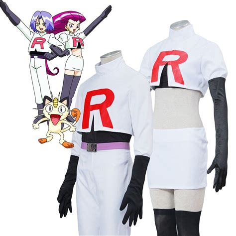 Pokemon Team Rocket Jessie And James Costume Cosplay Set Man Woman