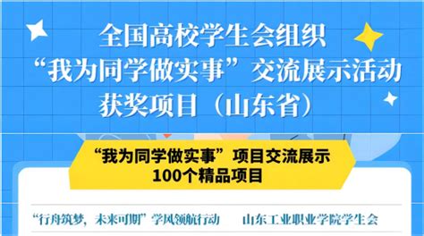 学校在全国高校学生会组织“我为同学做实事”项目交流展示活动中荣获佳绩 山东工业职业学院