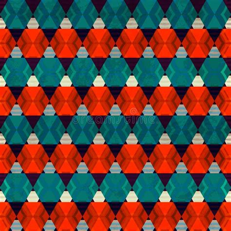 Teste Padr O Sem Emenda Do Mosaico Vermelho Retro Efeito Do Grunge