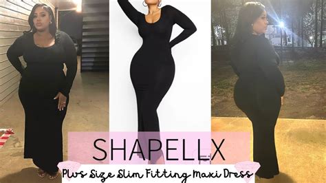 SHAPELLX HAS DRESSES PLUS SIZE BUILT IN SHAPEWEAR MAXI DRESS TRY