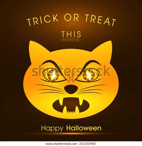 Illustration Posterbanner Invitation Halloween Scary Cat Stock Vector Royalty Free 213210487