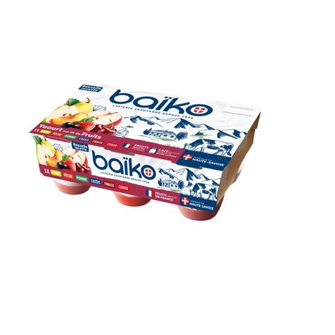 BAÏKO Yaourt nature sur lit de fruits 6x125g pas cher Auchan fr