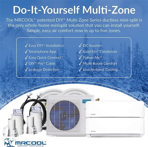 27k Btu 22 Seer Multi Zone Mrcool Diy 2 Zone Ductless Heat Pump Split