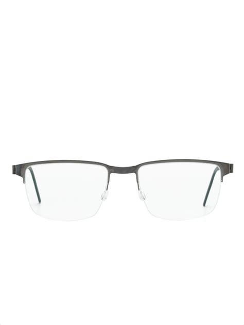 Lindberg Half Rim Rectangle Frame Glasses Silver Farfetch Uk