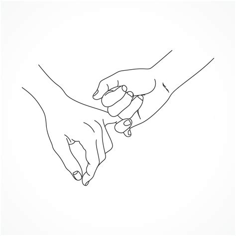 Premium Vector Hand Drawn Pinky Promise Concept Line Art