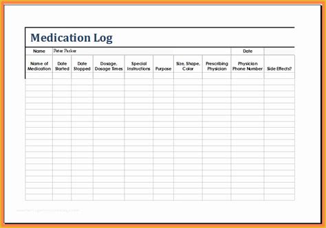 Medication List Template Free Download Of 12 Medication List Template ...