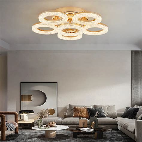 Lustră LED elegantă DM Living Model DM300 5 1 Auriu Design Inelar