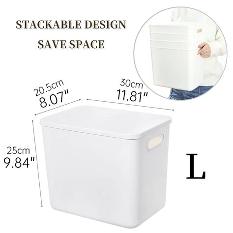 Yishyfier Plastic Storage Baskets Bins Boxes With Lids Organizing