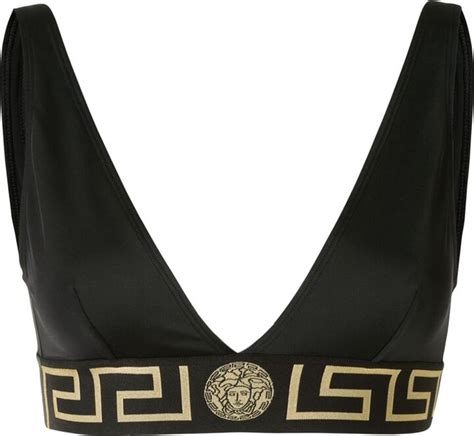 Versace Greca Border Bikini Top Shopstyle Two Piece Swimsuits