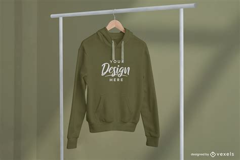 Hoodie On Hanger And Clothes Rack Mockup Psd Editable Template