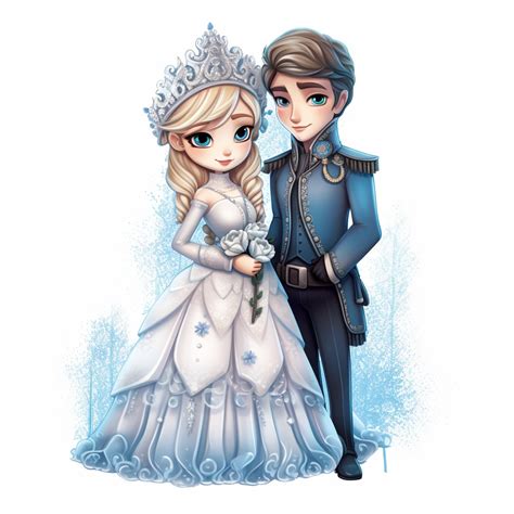 Cute Snow Princess And Prince Sublimation Clipartcartoonhyper