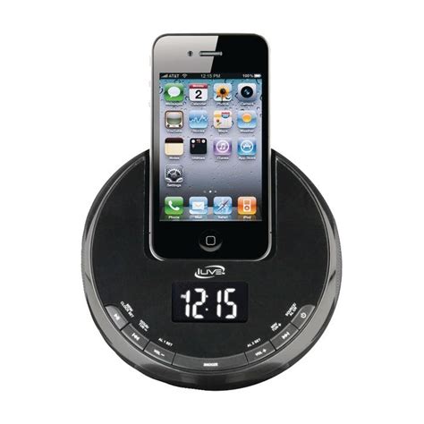 Ilive Icp101b Iphone® Am Fm Alarm Clock Radio Sphere With Dock