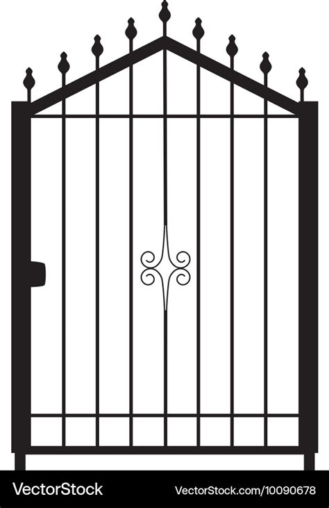 Gate Silhouette Royalty Free Vector Image Vectorstock