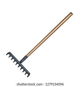 Garden Rake Icon Sketch Style Illustration Stock Vector Royalty Free