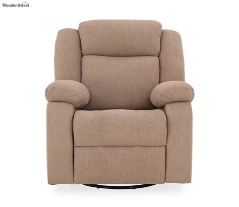 Buy Avalon Fabric 1 Seater Revolving Manual Recliner Chair Brown At