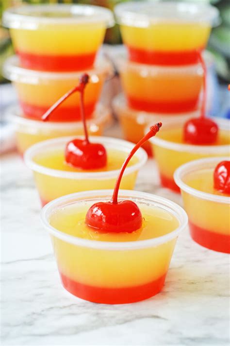 Pineapple Upside Down Cake Jello Shots Cocktails And Cakes