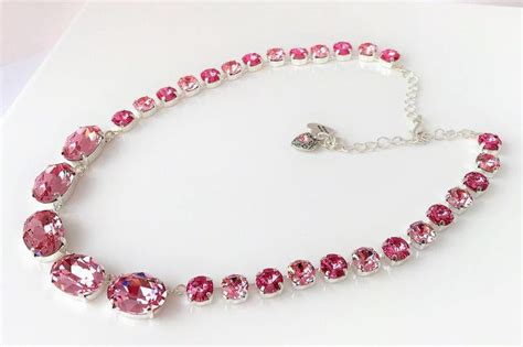 Pink Crystal Necklace Rcolorpink