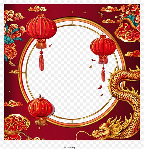 Ano Novo Chinês Chinês Lanternas Quadro Vermelho png transparente grátis