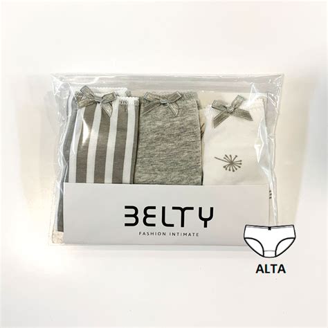 Braga Bikini De Algod N Con Corte Alto En Pack X Belty