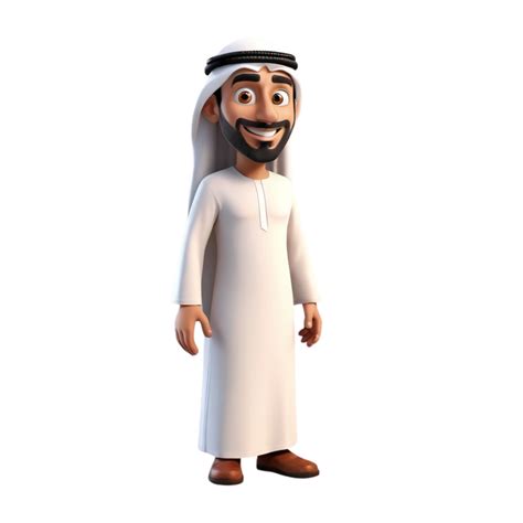 Ai Generated 3d Render Of A Muslim Man On Isolated Transparent