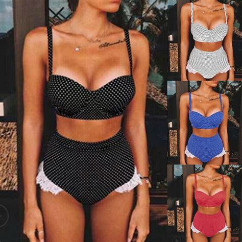 Nova mulher dot print bikini push up conjunto de biquíni plissado maiô beachwear maiô brasileiro
