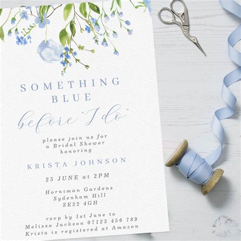 Something Blue Before I Do Floral Bridal Shower Invitation Zazzle