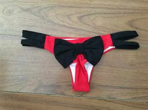 Brazilian Bikini Bottom Panties Summer Bow Knot Women Sexy Beach Thong