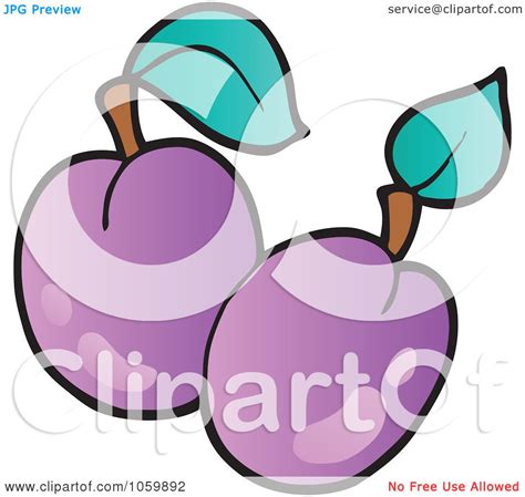 Royalty Free Vector Clip Art Illustration Of Two Plums By Visekart 1059892