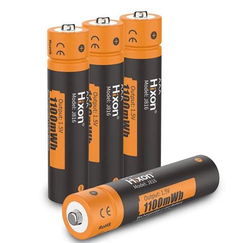 Hixon 4 Batteries Li Ion Rechargeables 1100mWh 1 5V AAA Cdiscount