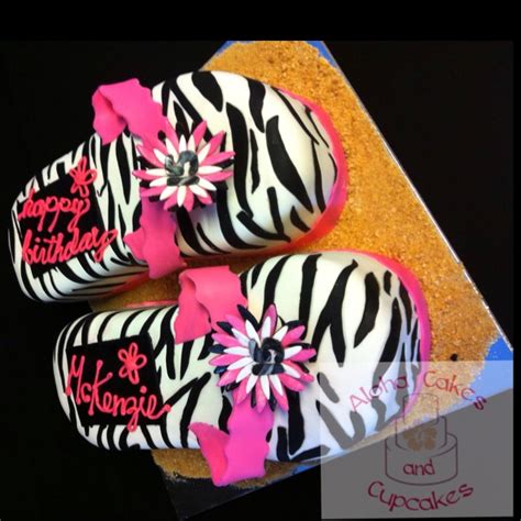 Zebra And Hot Pink Slipper Cakes Creative Cakes Cupcake Cakes Pink