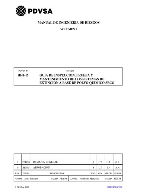 PDF Ir S 10 Guia De Inspeccion Prueba Y Mantenimiento De Los