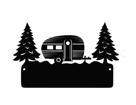 Camper Rv Sign Template Svg Cut File Camper Silhouette Etsy