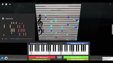 Katyusha On Roblox Piano Youtube