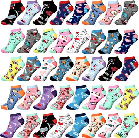 Amazon Heentan Pairs Women S Novelty Nurse Socks Cotton Ankle