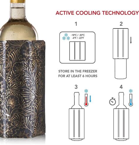 Vacu Vin Rapid Active Ice Wine Cooler Royal Gold Limited Edition