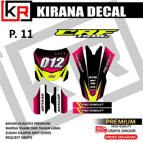 Stiker Papan Nomor CRF KX KTM YZ KLX GORDON Request Desain