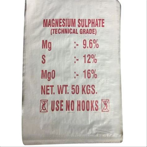 Powder Magnesium Sulphate Epsom Salt Hdpe Bag Packaging Size