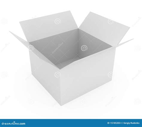 Open Cardboard Box Isolated On White Stock Illustration Illustration