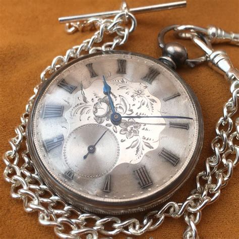 Silver Dial Pocket Watch T Bar Chain And Key No Reserve Catawiki