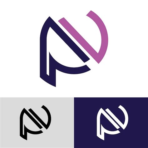 El Logotipo Del Monograma De Las Letras Del Alfabeto Pn Np P Y N Diseño Elegante Y Profesional