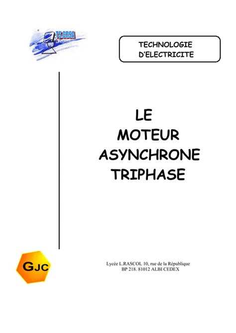 Cours Electricite Le Moteur Asynchrone Triphase Pdf