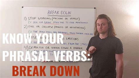 Learn The Phrasal Verb Break Down Youtube