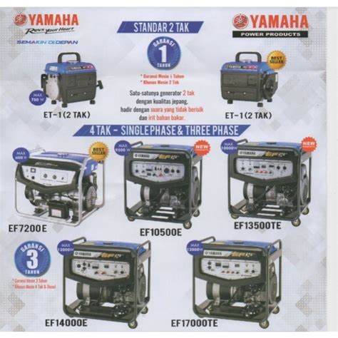 Jual Mesin Genset Bensin Tak Watt Yamaha Ef Ef