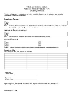 Fillable Online Fa Ufl Travel And Expense Module Authorize Approver