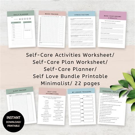 Printable Self Care Worksheets For Adults Self Love Workbook Anxiety Worksheets Coping Skills