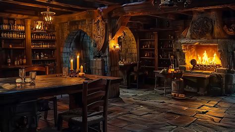 Cozy Medieval Tavern With Calming Fireside Music Great For Relaxation