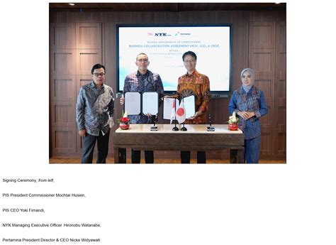 Nyk Signs Mou With Indonesian State Owned And Subsidiary Of Pertamina