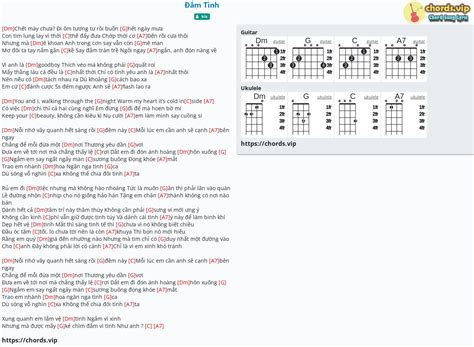 Chord Đắm Tình Tab Song Lyric Sheet Guitar Ukulele Chordsvip